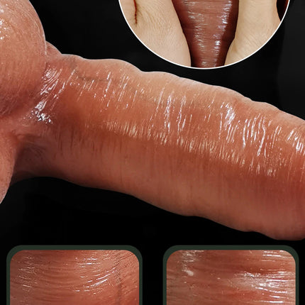 Realistic Silicone Reusable Penis Sleeve Extender Penis Condom Extension Sex Toy for Men Cock Sleeve Enlarger Delay Ejaculation