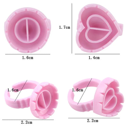 50/100Pcs Disposable Glue Ring Cup For Lashes Fan Tattoo Pigment Holder Eyelash Extension Container Glue Holder Makeup Supplies