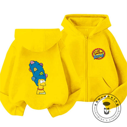 Trendy The Simpsons Cartoon Zip Up Hoodie Autumn Winter Kids Boys Girls Cute Kawaii New Children Hooded Sweatshirt 3 14 Years
