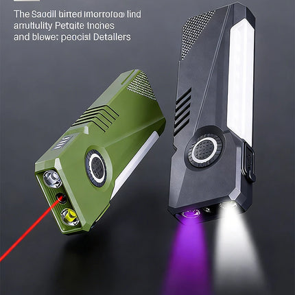 EDC Strong Light Mini Flashlight Type-C Rechargeable RGB Side Light UV Light Torch with Magnetic Pen Clip Inspection Lamp