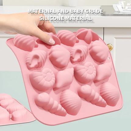 Seashell Silicone Molds, Ocean Themed Chocolate Molds,Shell,Starfish,Conch Candy Mold, Reusable for Cake Decoration,Party Treats