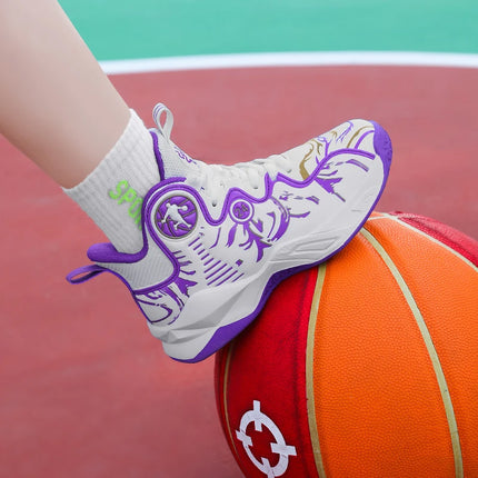 Children Basketball Shoes High Quality Wear Resistant School Competition Training Shoes Ankle Protected Anti Slip Youth Sneakers