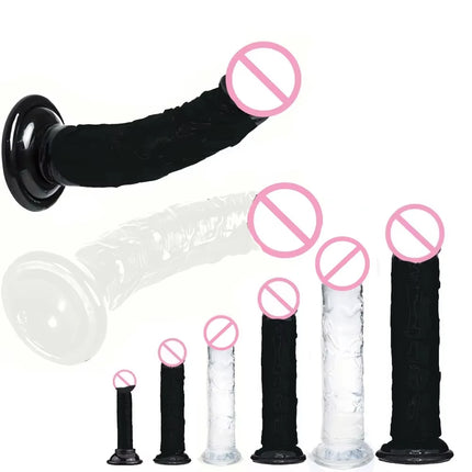 Realistic G-Spot Jelly Dildo Silicone Penis with Suction Cup Butt Plug Anal Toys Sex Toys for Women Female Masturbation Pussy