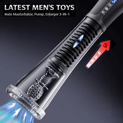 Male Masturbator Penis Pump Enlarger Transparent Visual Male Sex Toys for Men APP Control Vibrating Vacuum Suction Glans Trainer