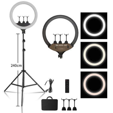 SH Ring Light 18inch Kit 36W 6500K Professional LED Control Stand Phone Holder Tube  Bag for Tattoo Lash Extension Barber Light