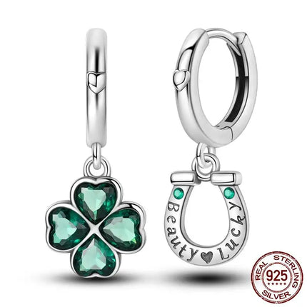 Luminous Shell Women Earrings Original 925 Sterling Silver Pave CZ Star Moon Hoop Earrings Engagement Wedding Jewelry