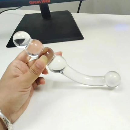Pyrex Glass Dildo 195x33mm Fake Penis Crystal Anal Beads Butt Plug Prostate Massager G Spot Female Masturbation Toys
