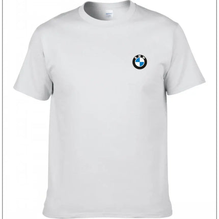 BMW Official Summer Short-sleeved T-shirt Car Classic Simple Logo Men's Women's Clothing Printing Pure Cotton Fashion High-end