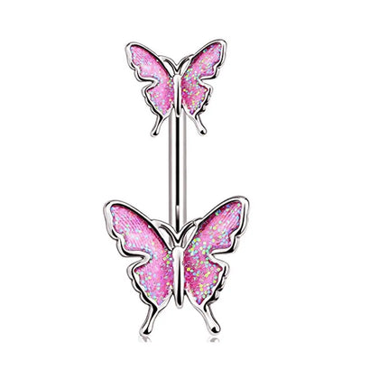 Pink Heart Shaped Navel Ring Ornament Water Drop 14G Belly Button Piercing Barbell Pendant Belly Nombril Piercing Women Jewelry