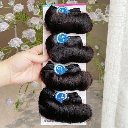10A Raw Hair Indian Bouncy Curly Bundles 100% Virgin Human Hair Bundles 4 Bundles Deal Short Cut Hair Extensions