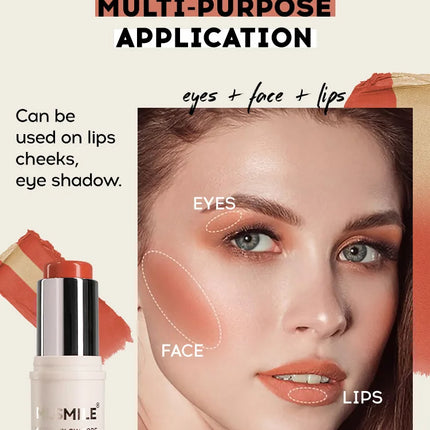 MLSMILE 7 color Shimmer Sandwich Blush Stick Natural Long-lasting Brightening Easy Color Highlighter Stick Two-Color Blush Cream