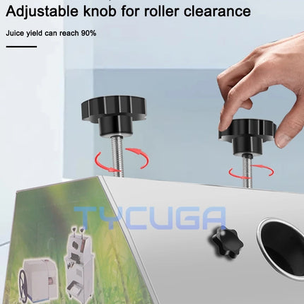 Stainless Steel Sugar Cane Juicer Manual Hand Crank Desktop Sugarcane Bagasse Juice Separator Sugar Cane Machine For Stall Use