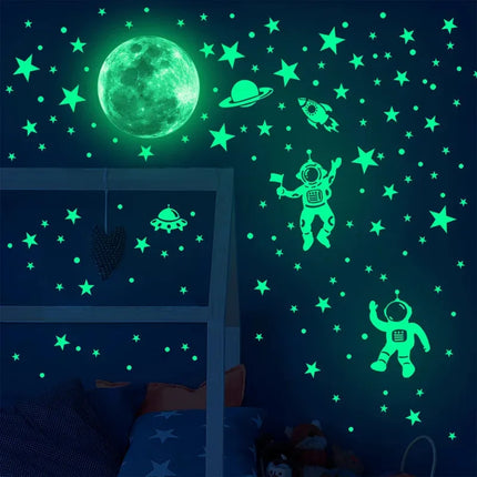 DIY Glow-in-the-Dark Star and Moon Wall Decals: PVC Glow-in-the-Dark Space Stickers, Perfect for Kids' Bedrooms and Home Decor