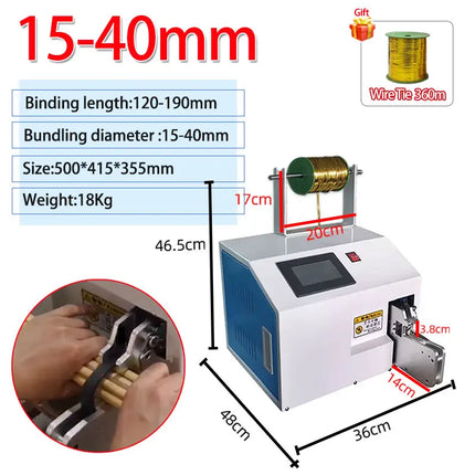 Semi Automatic Food Processing Cable Tie Machine for Candy Toast Bag Durable Cable Tie Equipmen Adjustable Tension for USB Wires