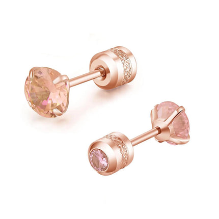 1 piece Medical Stainless Steel Crystal Zircon Ear Studs Earrings Tragus Cartilage Hypoallergenic Screws Piercing Jewelry