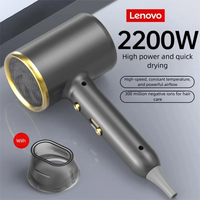 Lenovo C2 Professional High-Power Hair Dryer with Rapid Heat, Hot/Cool Settings, and Ionic Technology