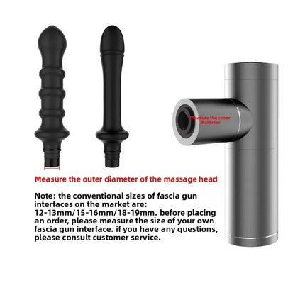 1 Pc Threaded Silicone Fascia Gun Massage Head With 3 Sizes Of Connectors, 12-13mm/15-16mm/18-19mm, Fascia Gun Massage dildo