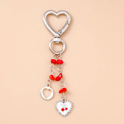 Bowknot Heart Crystal Keychain / Porte-Clés Nœud Cœur Cristal