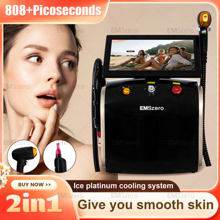 5000W Diode Ice Laser 3 Wavelength Professional 808 2 In 1 Hair Removal And Laser Peak Picoseconds Nd Yag Tattoo Removal Machine