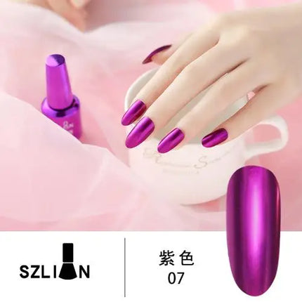 1PCS Metal Mirror Silver Baking Free Nail Polish Super Texture Gorgeous Durable Nail Polish Multicolor Bright Nail Polish Beauty