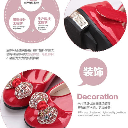 Girls Shoes 2021 Newly Arrived Infant Kids Baby Girls Crystal Bling Bowknot Single Princess Shoes Sandals Girls Sandals Shoe Red