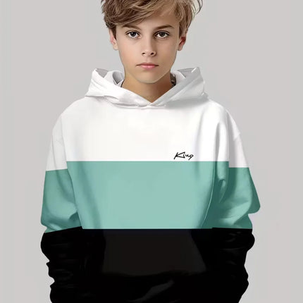 Kids Hoodie Gradient Paris 3D Print Graphic Fashion Child Sweatshirt Kids Clothing Round Neck Hoodies for Boy Street Casual Tops
