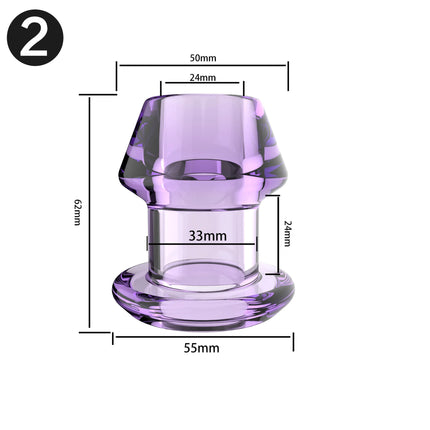 Hollow Speculum Peeking Butt Plug Anal Bead Anus Dilation Expander with Stopper Tunnel Expansion Adult Sex Toy for Women Men Gay
