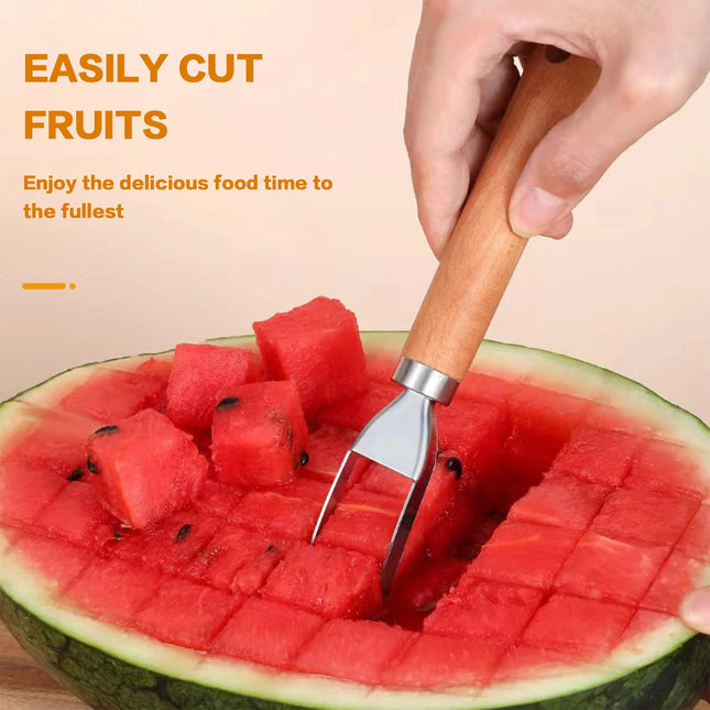 Watermelon Windmill Cutter Fork Slicer Melon Baller Scoop Cutter Slicer Tool Stainless Steel Watermelon Digger Kitchen Tools
