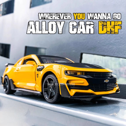 1:32 Scale Camaro Alloy Diecast Model Sports Car Toy Sound Light Doors Opened Police Vehicles Toys for Child Birthday Gifts