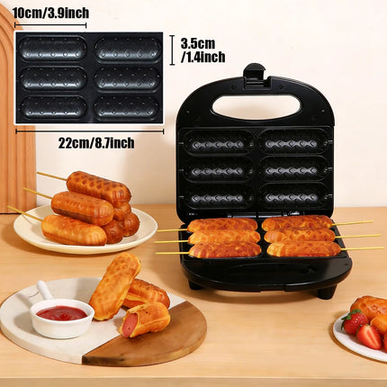 Corn Dog Maker Electric Hot Dog Waffle Maker Toaster Breakfast Machine Double-sided Heating Pan Cake Cooker for Kid Holiday Part