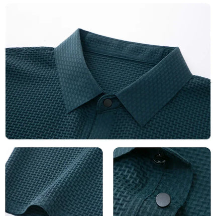 Brand Clothes Summer New Men's Short Sleeve T-shirt Ice Silk Cool and Breathable POLO Shirt Business Casual Sweat-absorbing Top