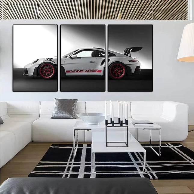 Vintage Industrial Style Gt3rs Canvas Print Home Bedroom Living Room Office Decor 3 pc Classic Cool Car Series Frameless Poster