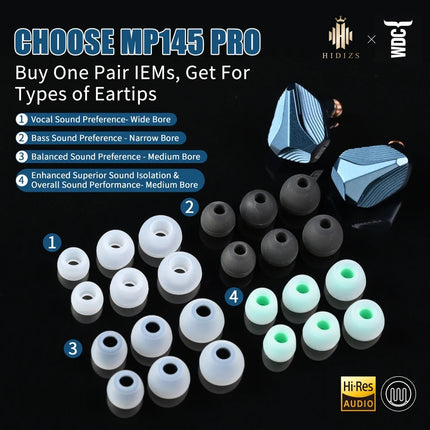 HIDIZS MP145 PRO HiFi Monitors 14.5mm Ultra-Precision Nano-Grade Planar Magnetic Driver In-Ear Earphone Hi-Res Audio