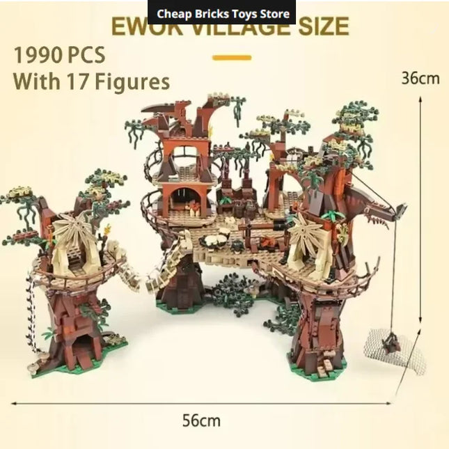 Cheapest Moc Village Bricks Building Blocks Compatible 1990pcs Space Wars Ucs Movie Dispaly Model Birthday Gifts for Teenage Toy