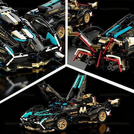 New 1:14 Building Block Car Cool Technology Design Optional Power Group Birthday Christmas Gift for Friends or Kids 1280+granule