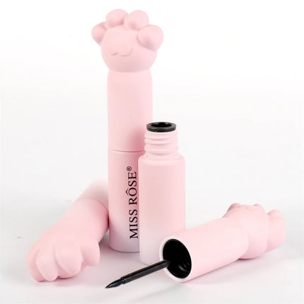 Pink Cat Paw Black Liquid Eyeliner Pen Fast Drying Long-lasting Smudge Proof Makeup Holding Premium Eye Liner Pen Eye Cosmetics