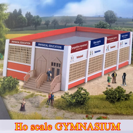 1/87 Ho scale Gym Model Building Kit need adhesive Architecture Landscape House Gymnasium Stadium Decora Train Railway Layout