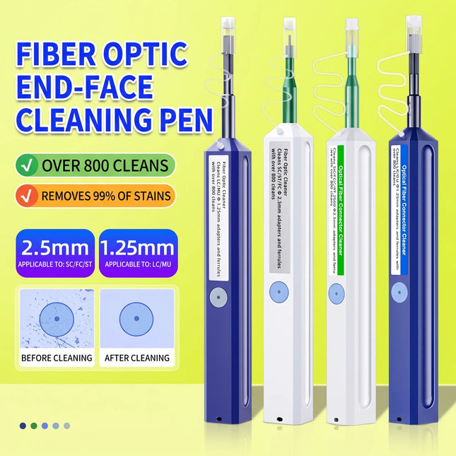 Fiber Optic Cleaning Pen End Face Clean Tool For SC FC ST LC MU Connector Adapter Flange Coupler