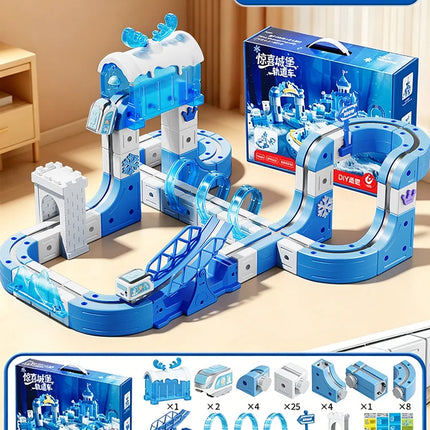 Magnetic Train Toy For Boys Track 1:64 Electric Rail DIY Magic Vehicle Model Toys Education 3 Years Children Gifts