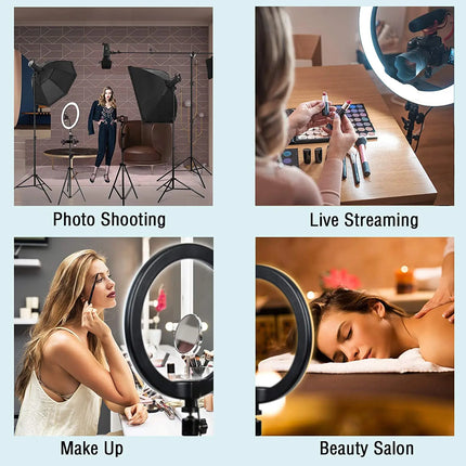 16cm 26cm 33cm LED Ring Lights Dimmable Led Round Photography Fill Light With Phone Holder Clip For Youtube Video Live Lamp