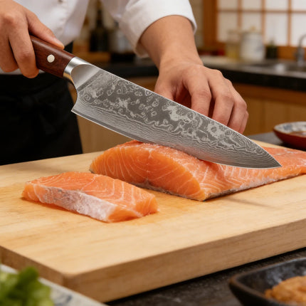 1PCS or 3PCS Kitchen Knife Sets Japanese Forged Damascus Steel Chef Santoku Knives Stainless Steel Rosewood Handle