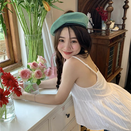 Pure Cotton Mini Strap Vest Women's Youthful Solid Color Versatile Sweet First Love Sle Casual Comfortable Top