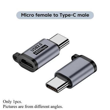 Micro USB To Type C Adapter Mini USB To USB C 480Mbps Fast Data Charging Connector USBC To Lightning Adapter for Iphone