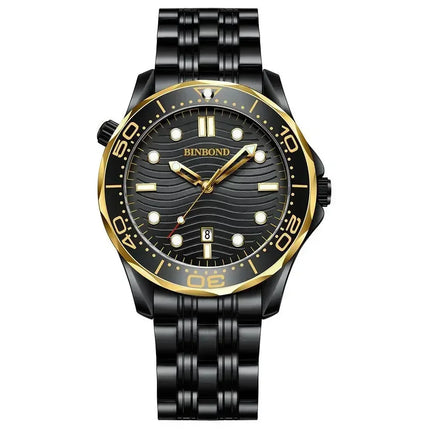 BINBOND Fashion Business Ultra-thin Seahorse Series Men's Quartz Watches Waterproof Luminous Sport Multifunction Men's Wristwatch