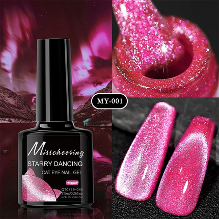 Romantic Galaxy Cat Eye Gel Nail Polish Semi-permanent Glitter Soak Off UV Holographic Magnetic Rainbow Gel for Nail Manicure
