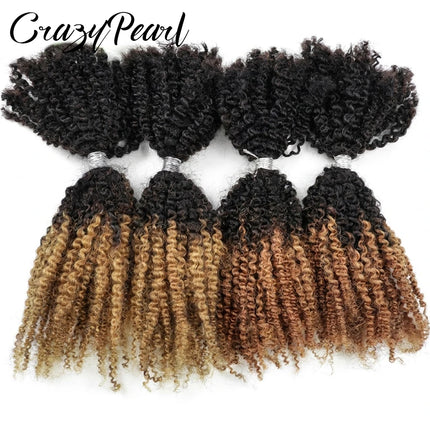 CrazyPearl 4B 4C Afro Kinky Curly Bulk Human Hair for Braiding Locs Twist Mini Micro Knotless Braids Dreadlock Hair Extensions