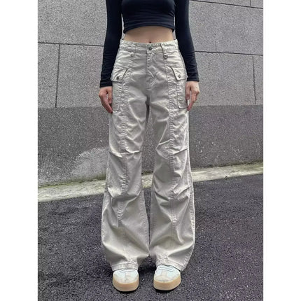 2025 American style micro horn workwear jeans men's retro splicing high-en Vibe multi pocket workwear pants for med design pants