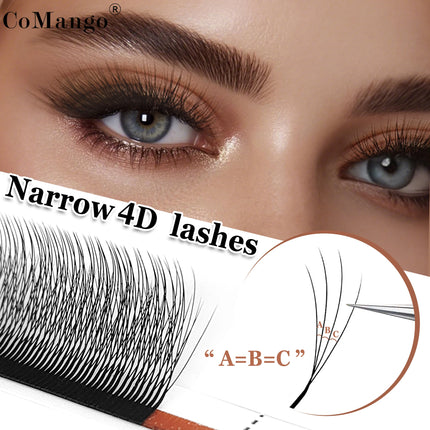 CoMango W Shape Eyelash Extensions Narrow 3D W Spark Clover Lashes Premade Volume Fan Faux Mink Eyelashes Makeup