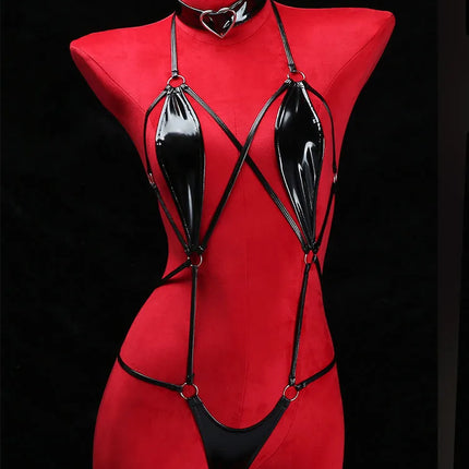 Hot Sexy Micro Bikinis Women Sexy Lingerie Erotic PU Bodysuit Porn Game Outfits Fancy Mini Bodycon Underwear Sexy Beachwear