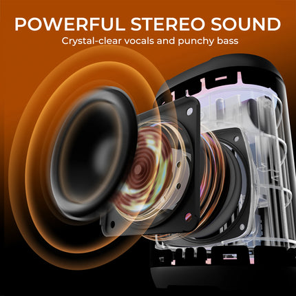 W-KING D110 Portable Bluetooth Speaker, IPX7 Waterproof Wireless Speaker with 15W Loud Stereo Sound, 12H Playtime & RGB Light